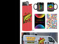 Misc design done for Amoeba Music Berkeley (lighter, art show postcards and Van)