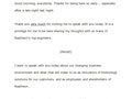 While with Raytheon, I wrote numerous executive communications, including this 12-page speech for a business president.